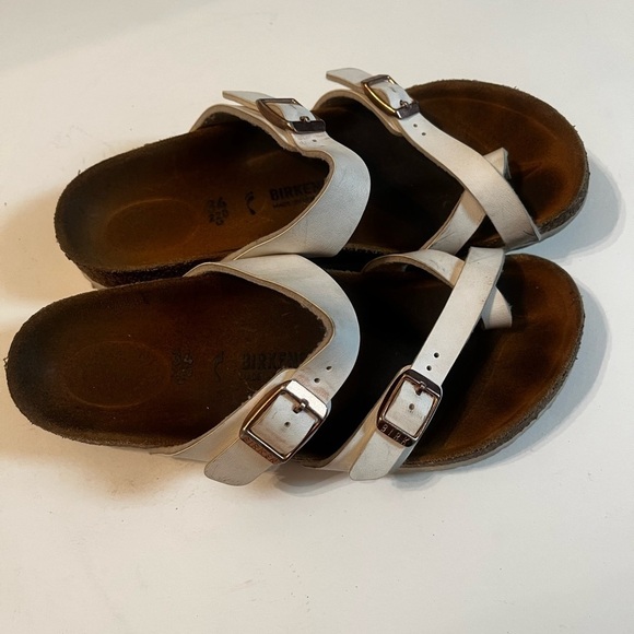 Birkenstock Mayari Women Sz 34 L4 White Birko Flor Slide Comfort Sandals - Picture 6 of 10